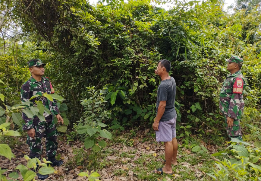 Bahaya Kebakaran Hutan, Babinsa Ajak Warga Teluk Ketapang Berperan Aktif