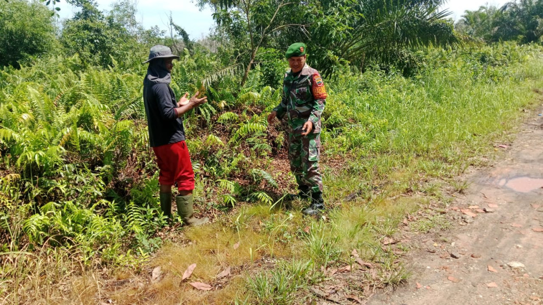 Sertu Samsuddin Siregar Sosialisasikan Bahaya Pembakaran Lahan di RT 4, Tanjung Palas