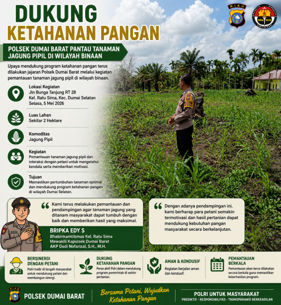 Ketahanan Pangan Jadi Fokus, Polisi Dampingi Petani Kembangkan Lahan Jagung