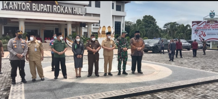 Kapolres Rokan Hulu Ikuti Rakor Bupati Dengan Gubri Bersama Kapolda Dan Danrem 031 Wira/Bima