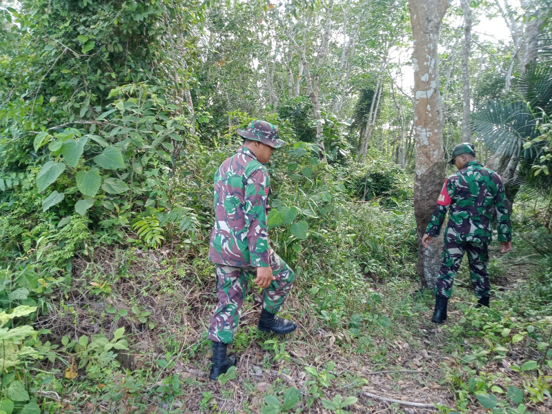 Babinsa Koramil 06/Merbau Beri Peringatan Hukum Terkait Pembakaran Lahan