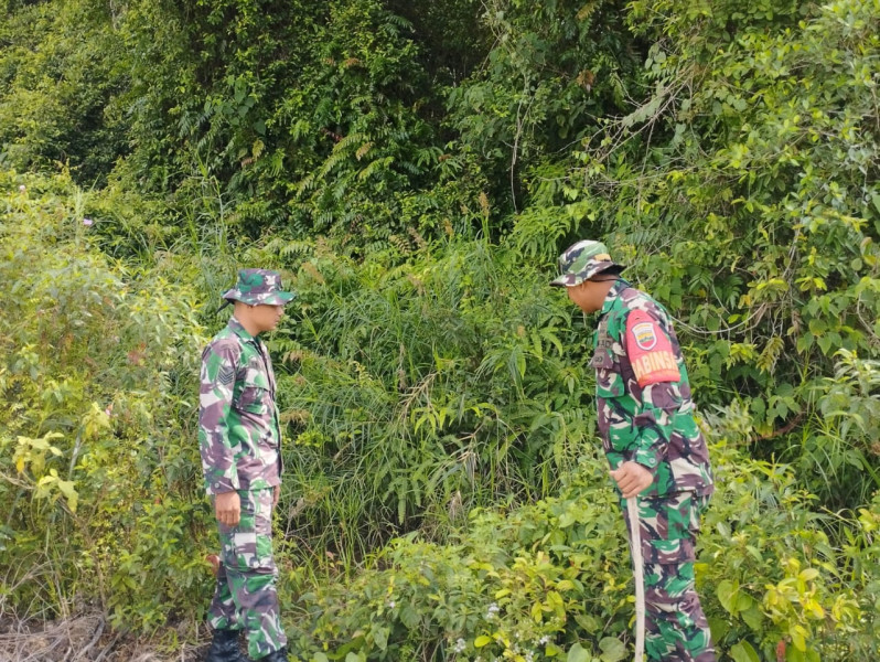 Sinergi Babinsa dan Masyarakat di Desa Teluk Ketapang Untuk Antisipasi Karhutla