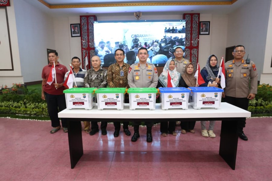 Kapolri Launching Program Pangan Murah Polri Serentak di Seluruh Indonesia, Polda Sumut Salurkan Ratusan Ton Beras