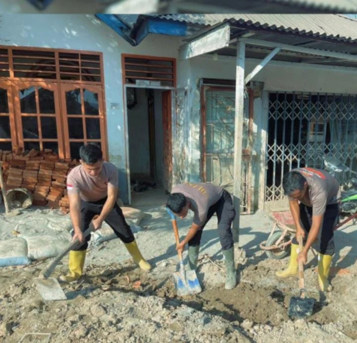 Gotong Royong Brimob Polda Sumut, Rumah Warga dan Sumur Masjid Aek Ngadol Mulai Pulih