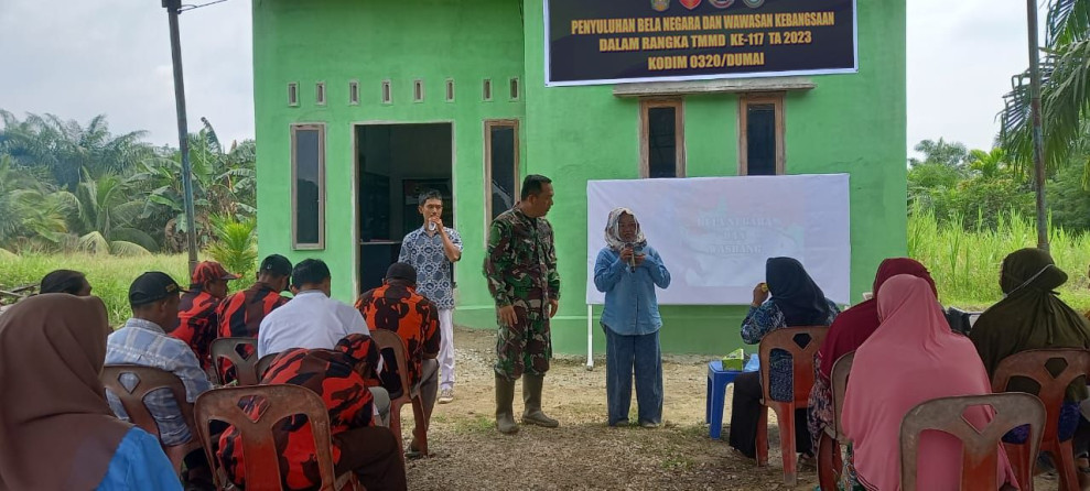 Danramil 02/Bukit Kapur Kapten Arh M.I. Daulay Lakukan Penyuluhan Kepada Ormas Yang Terlibat Dalam Giat TMMD ke-117