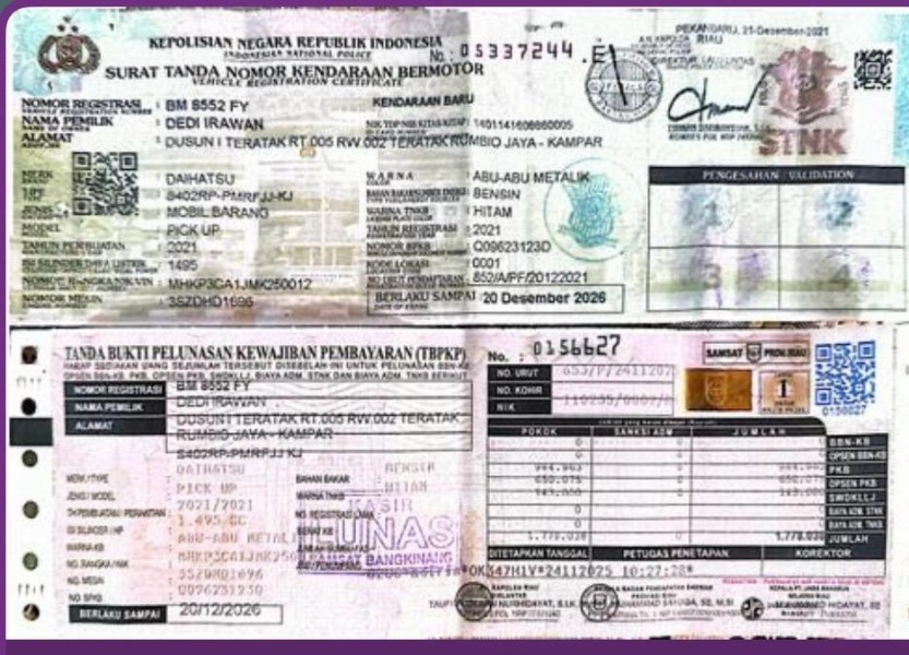 BPKB Hilang di Jalur Lubuk Ogung – Sungai Sarik – Kuntu Darussalam – Lipat Kain