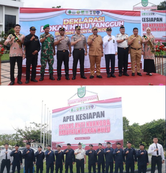 Kalapas Pasir Pangarayan Hadiri Apel dan Deklarasi Satgas Anti Narkoba Kabupaten Rokan Hulu Tahun 2026