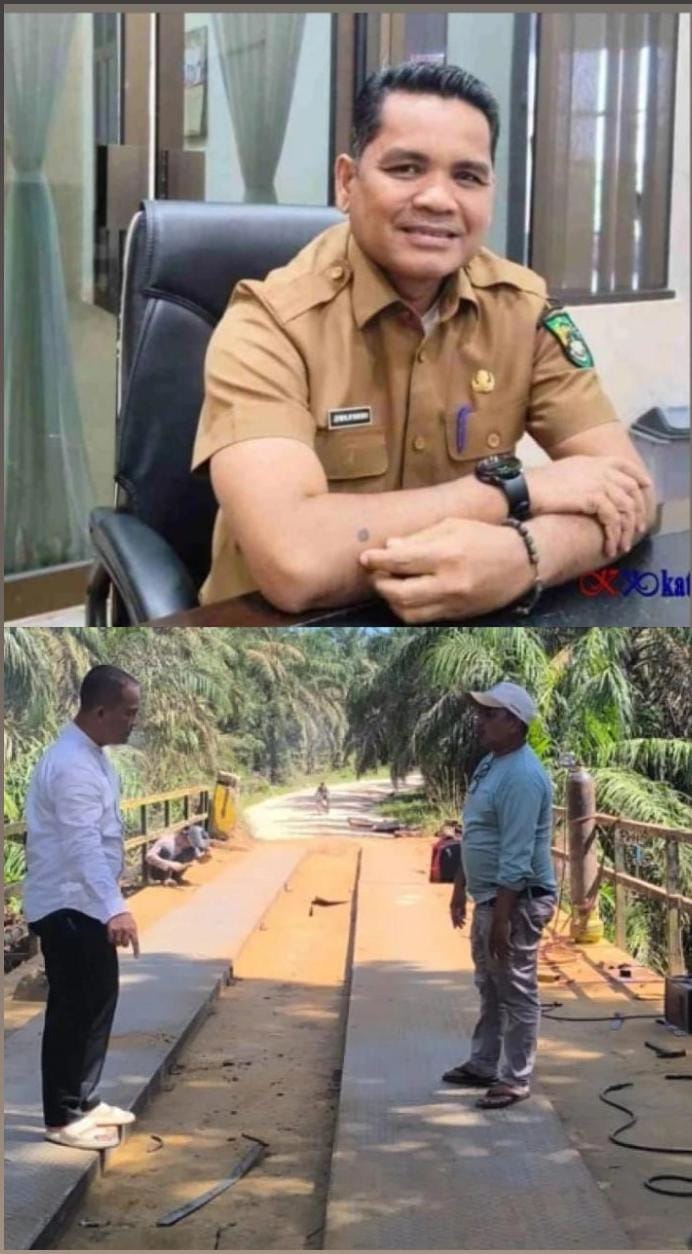 Akses Warga Lancar, Dinas PUPR Rohul Rampungkan Rehab Jembatan Sei Monding