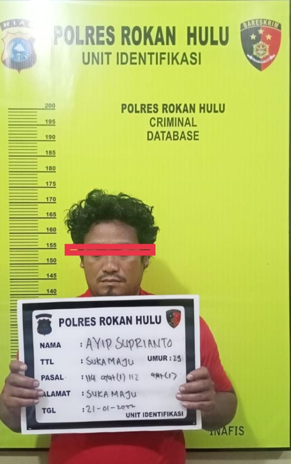 Sering Terjadi Transaksi Dipinggir Jalan, Personil Sat Res Narkoba Polres Rohul Ringkus Tersangka AS
