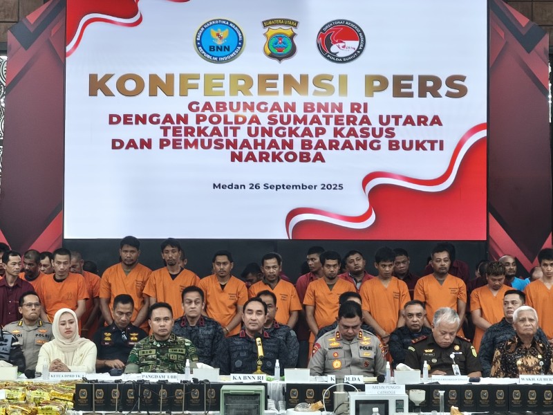 Sinergi BNN RI dan Polda Sumut Ungkap 1,7 Ton Narkotika, Tegaskan Perang Melawan Narkoba