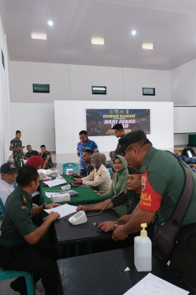 Kodim 0320/Dumai Menyelenggarakan Kegiatan Donor Darah Sempena Peringatan Hari Juang TNI AD