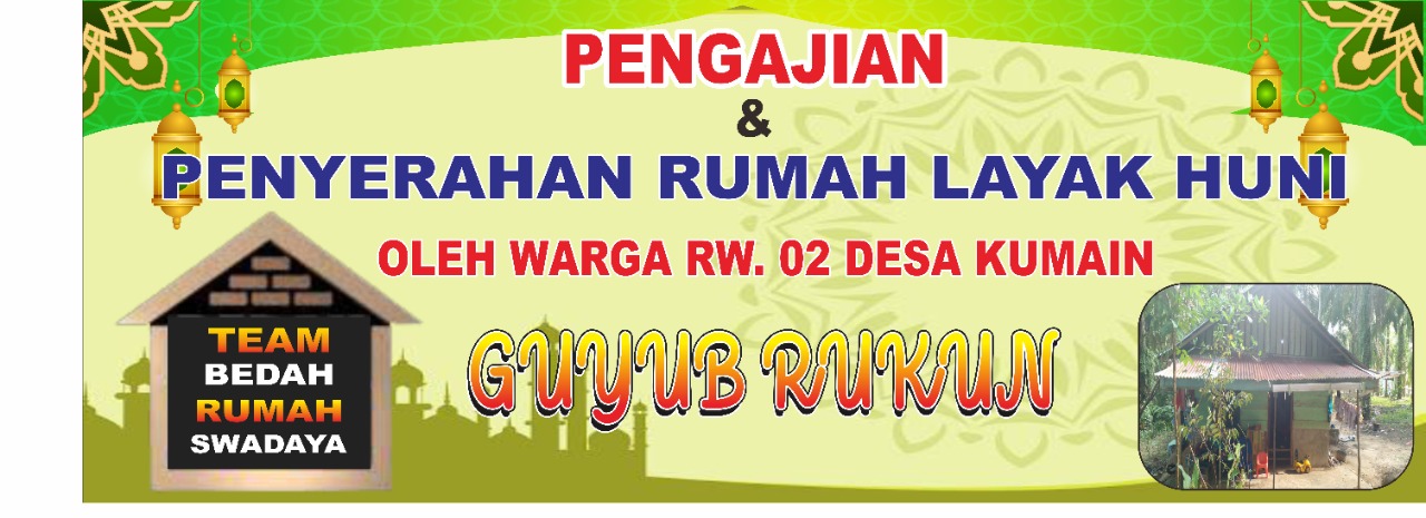 Luar Biasa, Warga RW 02 Desa Kumain Dengan Swadaya Lakukan Bedah Rumah Seorang Janda