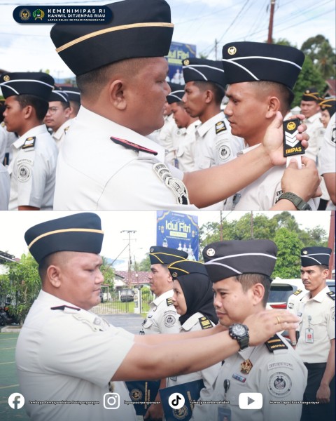 Apresiasi Pegawai Teladan, Kalapas Pasir Pengaraian Berikan Penghargaan Kenaikan Pangkat