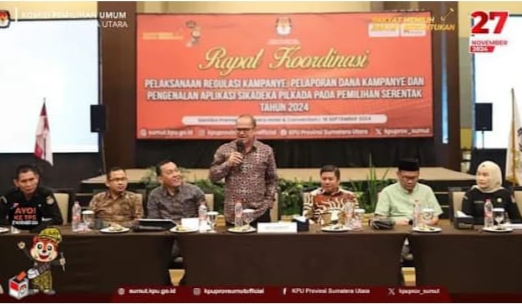 KPU Sumut Rakor Pelaksanaan Regulasi Kampanye, Laporan Dana Kampanye dan Pengenalan Aplikasi SIKADEKA