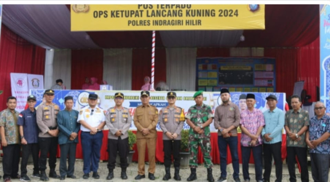 Pj.Bupati Inhil Herman Bersama Unsur Forkompinda Tinjau Posko Mudik Lebaran Perbatasan Riau - Jambi
