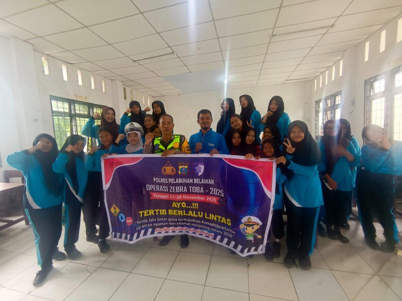 Sat Lantas Polres Sibolga Gelar Police Goes To School Di SMPN 2 Sibolga Dalam Rangka Operasi Zebra Toba 2025