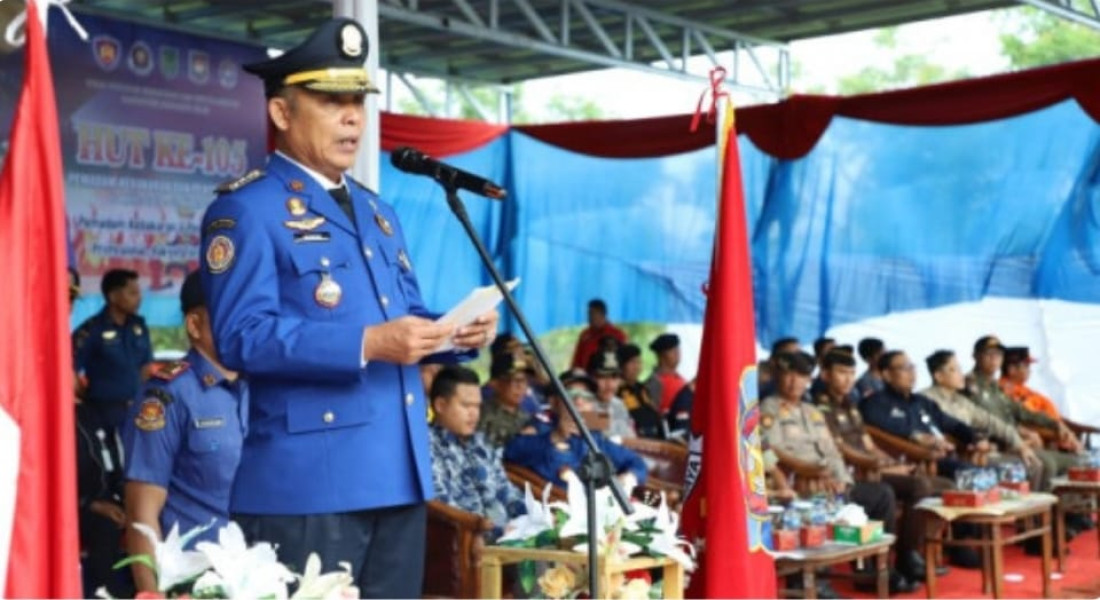 Pj Bupati Inhil Herman Pimpin Upacara HUT Damkar Ke-105 Tahun 2024