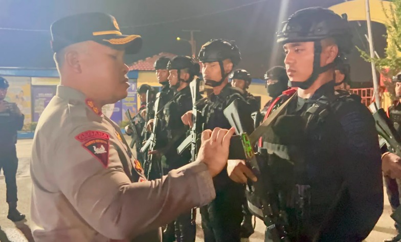 Kapolres Pelabuhan Belawan Pimpin Apel Patroli KRYD Skala Besar Antisipasi 3C