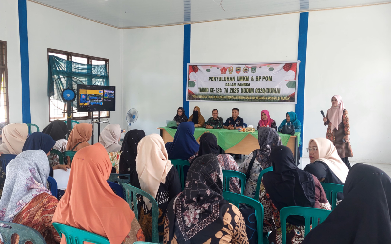 Berdayakan Masyarakat, TMMD ke 124 Kodim 0320 Dumai Adakan Penyuluhan UMKM di Kelurahan Bukit Kayu Kapur