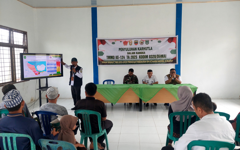 Rangkaian Kegiatan TMMD ke 124 Kodim Dumai 0320 Dumai, Warga Ikuti Penyuluhan Karhutla