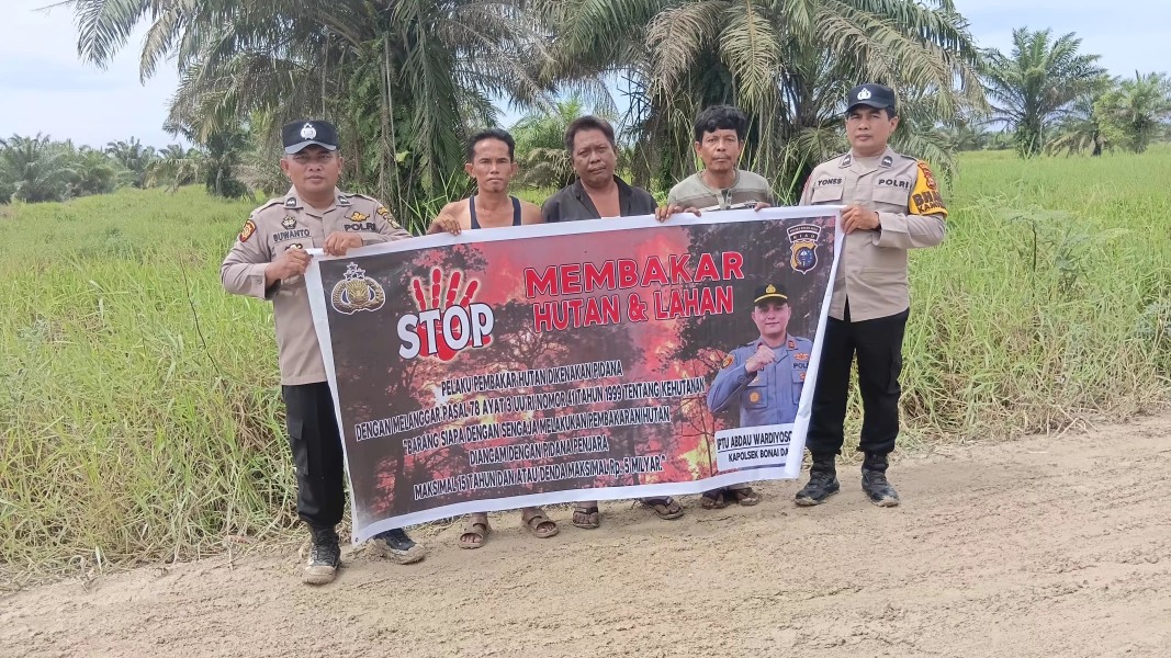 Polsek Bonai Darussalam Gencarkan Patroli Karhutla, Wilayah Perkebunan Desa Sontang Dipastikan Nihil Titik Api