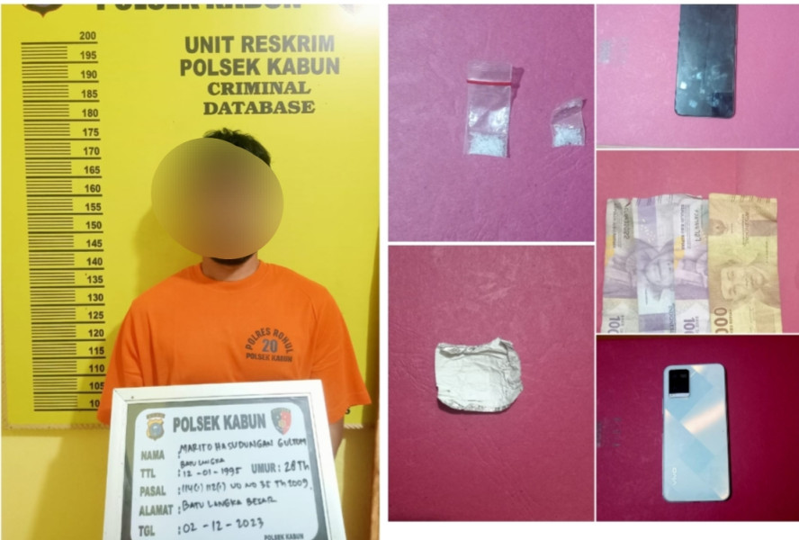 Personil Polsek Kabun Berhasil Meringkus Pelaku Tindak Pidana Dalam Kasus Narkotika Jenis Sabu