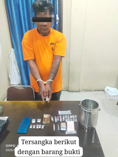 Pengedar Sabu  di Karo Ditangkap, Polisi Sita Timbangan hingga 7 Paket Narkoba