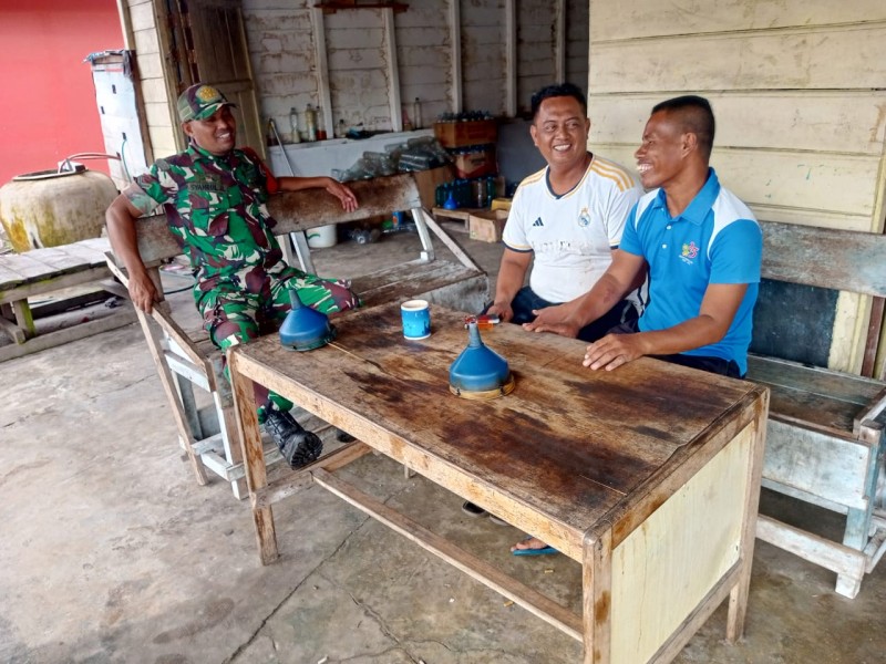 Kegiatan Komsos Babinsa Merbau Berjalan Aman dan Lancar