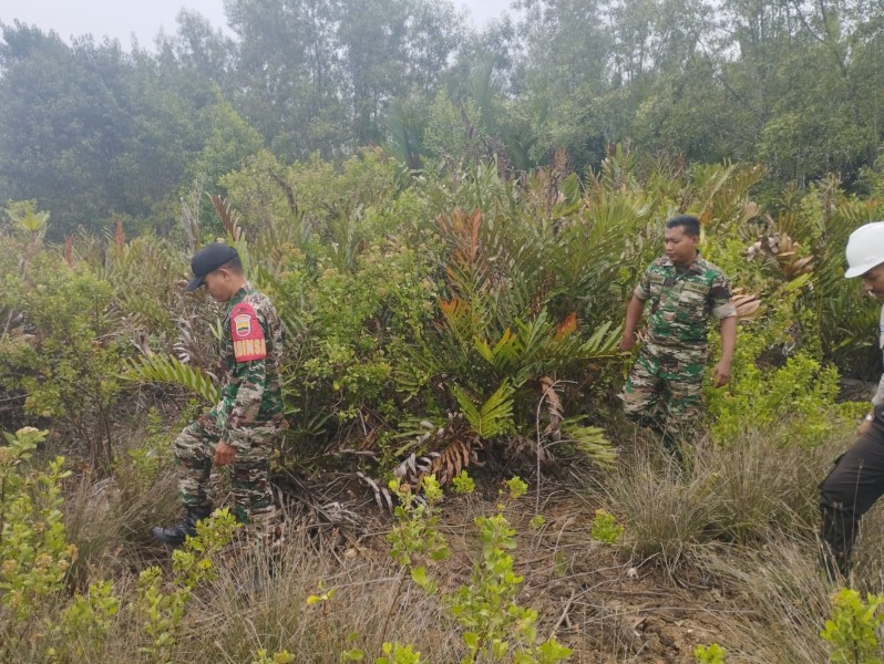Babinsa Serma Eri Gandeng Warga Kudap Cegah Karhutla Lewat Patroli Bersama
