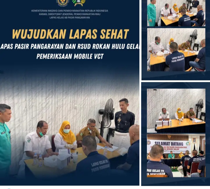 Wujudkan Lapas Sehat, Mobile VCT Digelar di Lapas Pasir Pengaraian