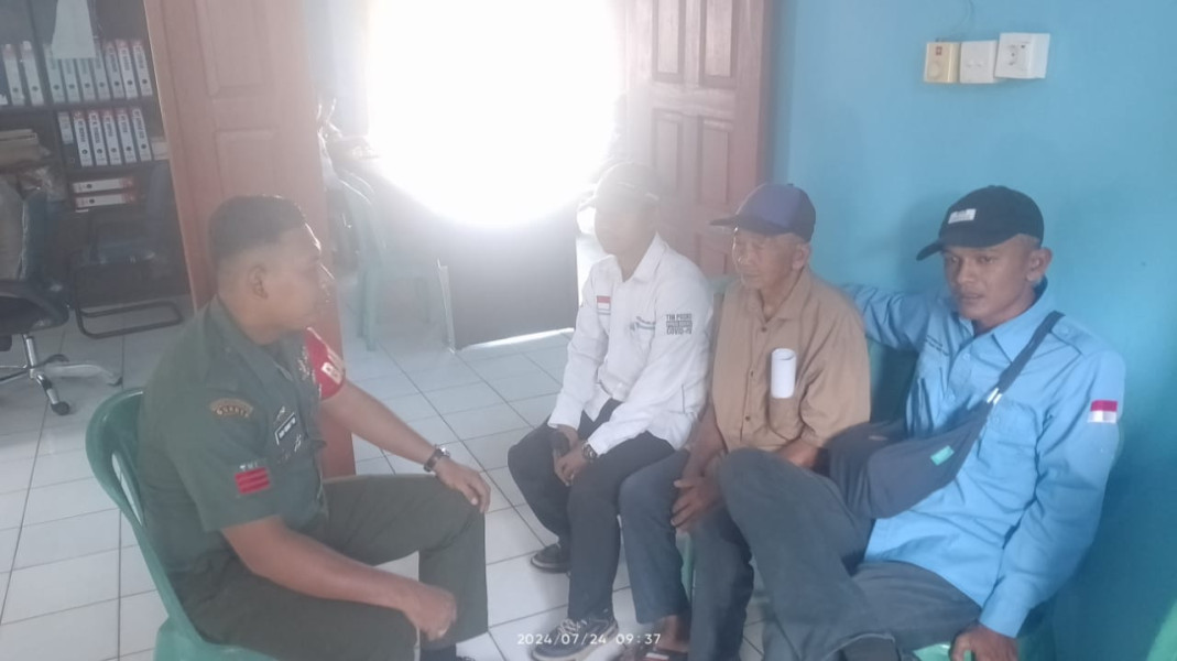 Babinsa Koramil 06/Merbau Perkuat Kerjasama dengan Staf Kelurahan Teluk Belitung