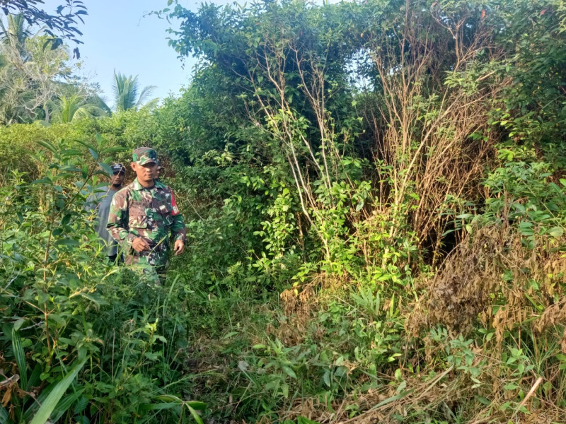 Babinsa Koramil 06/Merbau Himbau Masyarakat Ikut Peduli Dalam Pencegahan Karhutla