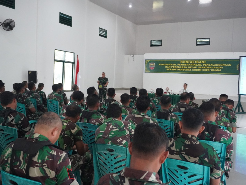 Dandim 0320/Dumai Tekankan Bahaya Narkoba Dalam Sosialisasi P4GN