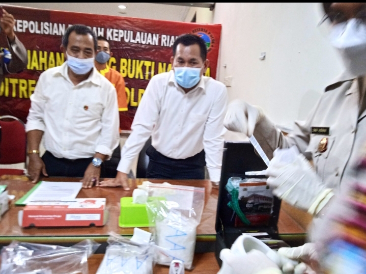 Ditresnarkoba Polda Kepri Musnahkan Barang Bukti Narkotika Jenis Sabu