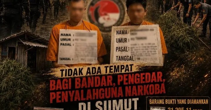 Sepekan Gempur Narkoba Tanpa Henti, Polda Sumut Ungkap 344 Kasus Narkoba, 433 Tersangka Diciduk