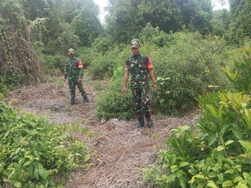 Cegah Pembakaran Liar, Babinsa Koramil 06/Merbau Turun Langsung ke Desa