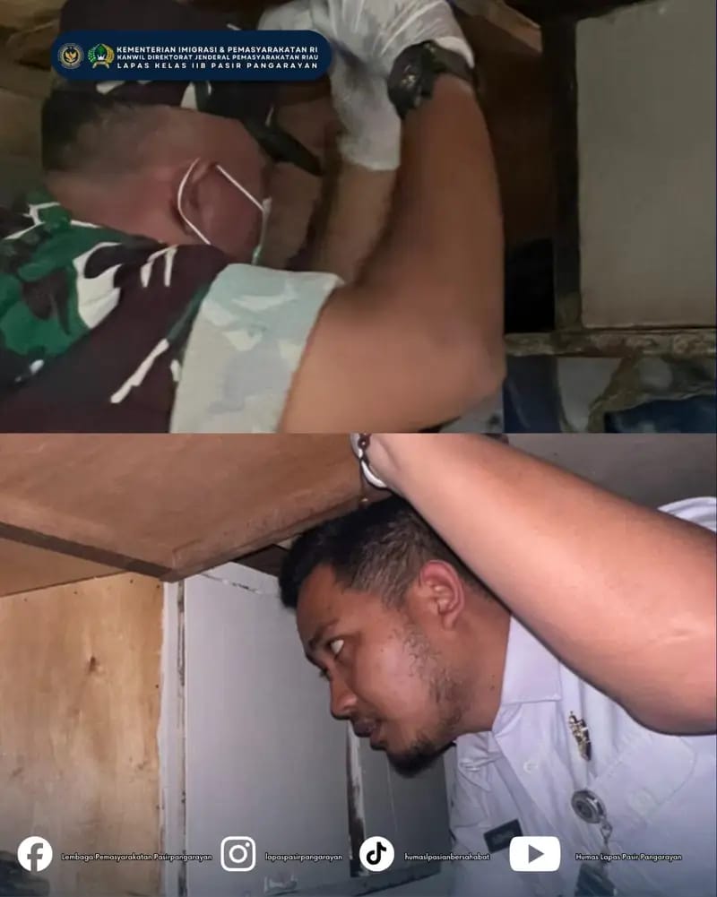 Jaga Stabilitas Kamtib Antisipasi Peredaran Barang Terlarang, Lapas Kelas IIB Pasir Pengaraian Gelar Razia