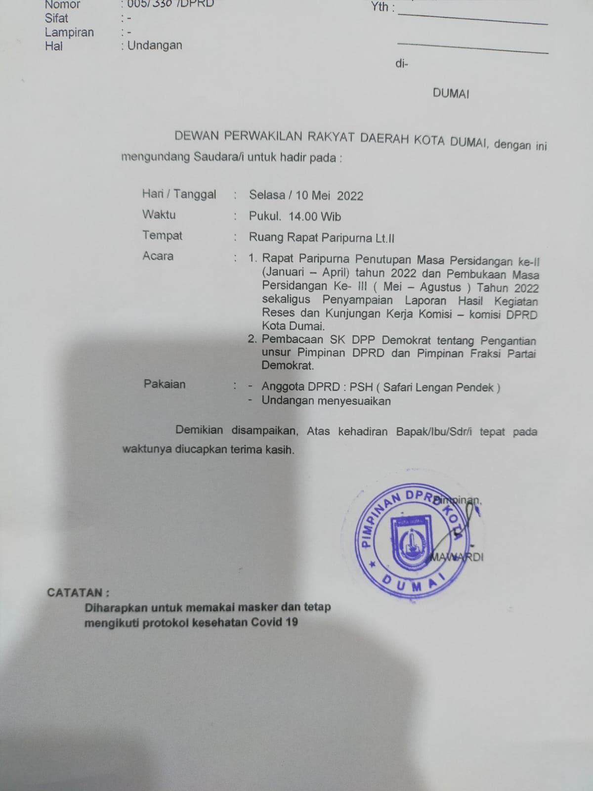 Sidang Paripurna Suprianto Geser Agus Purwanto Dari Jabatan Sebagai Ketua DPRD Kota Dumai