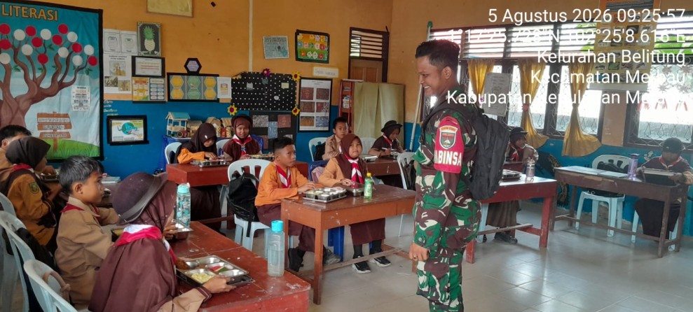 Operasional SPPG Meranti Salurkan 3.023 Porsi Makan Sehat Bergizi, Babinsa Pastikan Tepat Sasaran