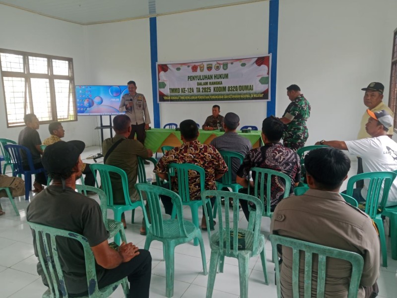Tingkatkan Kesadaran Hukum Masyarakat, TMMD ke-124 Kodim 0320/ Dumai Adakan Penyuluhan