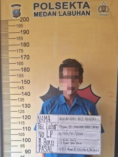 Viral di Medsos! Polisi Ringkus Pencuri Material Bangunan dan Elektronik di Labuhan Deli