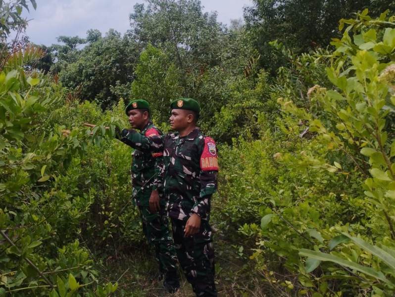 Bersama Babinsa, Desa Ketapang Permai Bersatu Cegah Karhutla