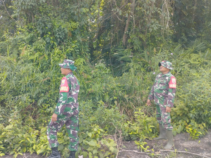 Patroli Rutin Babinsa Koramil 06/Merbau Cegah Pembakaran Hutan di Desa Teluk Ketapang