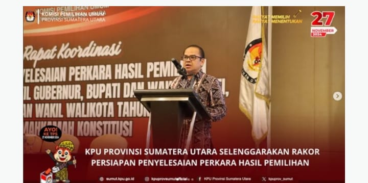 KPU Sumut Gelar Rakor Persiapan Penyelesaian Perkara Pemilu di Mahkamah Konstitusi