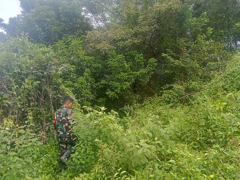 Ajak Warga Peduli Lingkungan, Babinsa Koramil 06/Merbau Intensifkan Patroli Karhutla