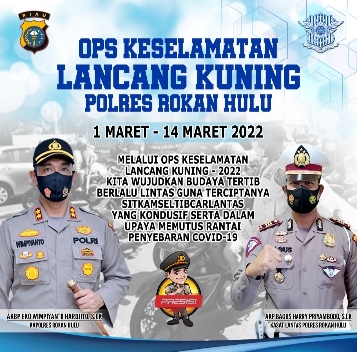 Operasi Keselamatan LK 2022, Personil Sat Lantas Polres Rohul Gelar Di Tujuh Titik