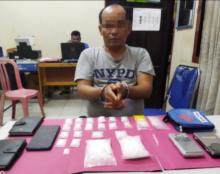 Resnarkoba Polres Kampar Tangkap Bandar Narkoba di Tapung Hulu, Temukan 200 Gram Shabu