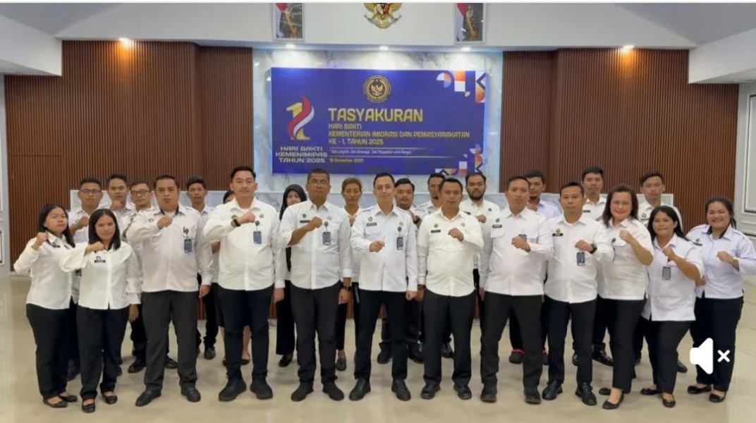 Rutan Kelas I Medan Ikuti Syukuran Hari Bakti Kemenimipas Ke-1 Tahun 2025 di Medan