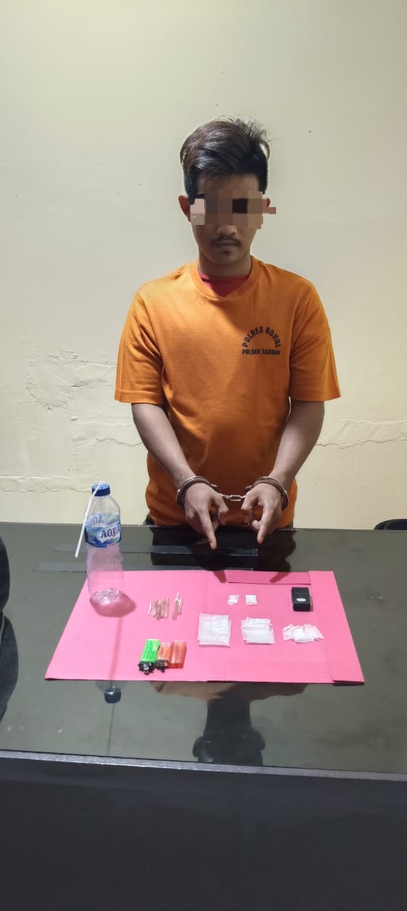 Beratas Narkotika, Polsek Kabun Amankan Pengedar Shabu di Desa Aliantan