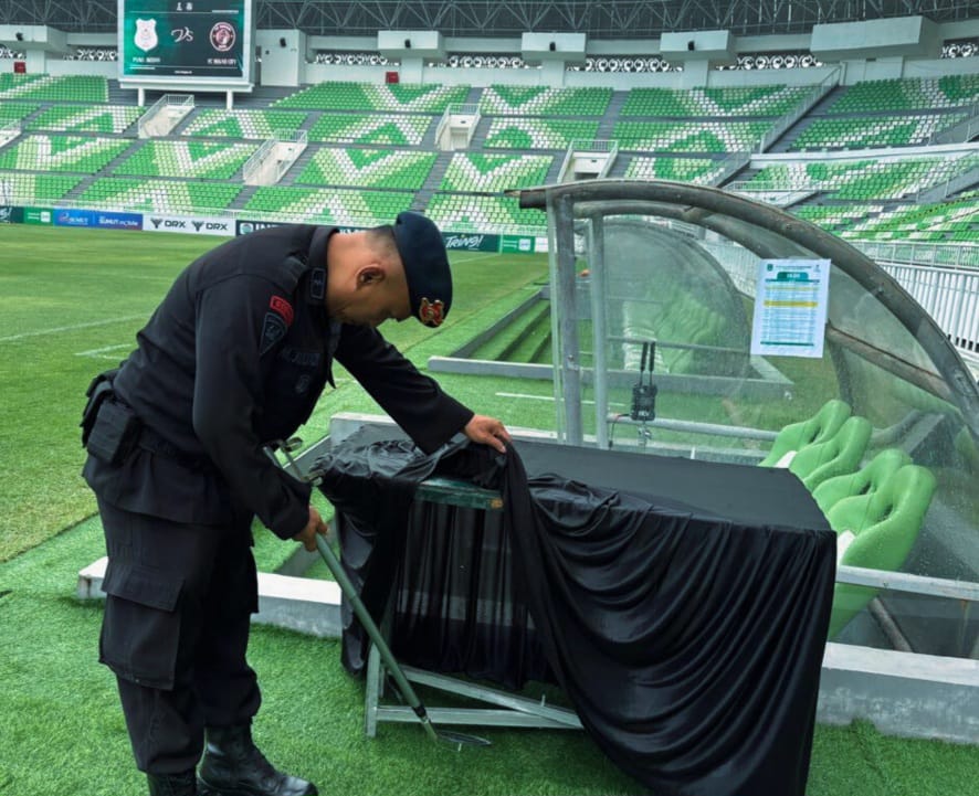 Sterilisasi Ketat Jelang Laga PSMS vs FC Bekasi City, Gegana Brimob Sumut Pastikan Stadion Aman